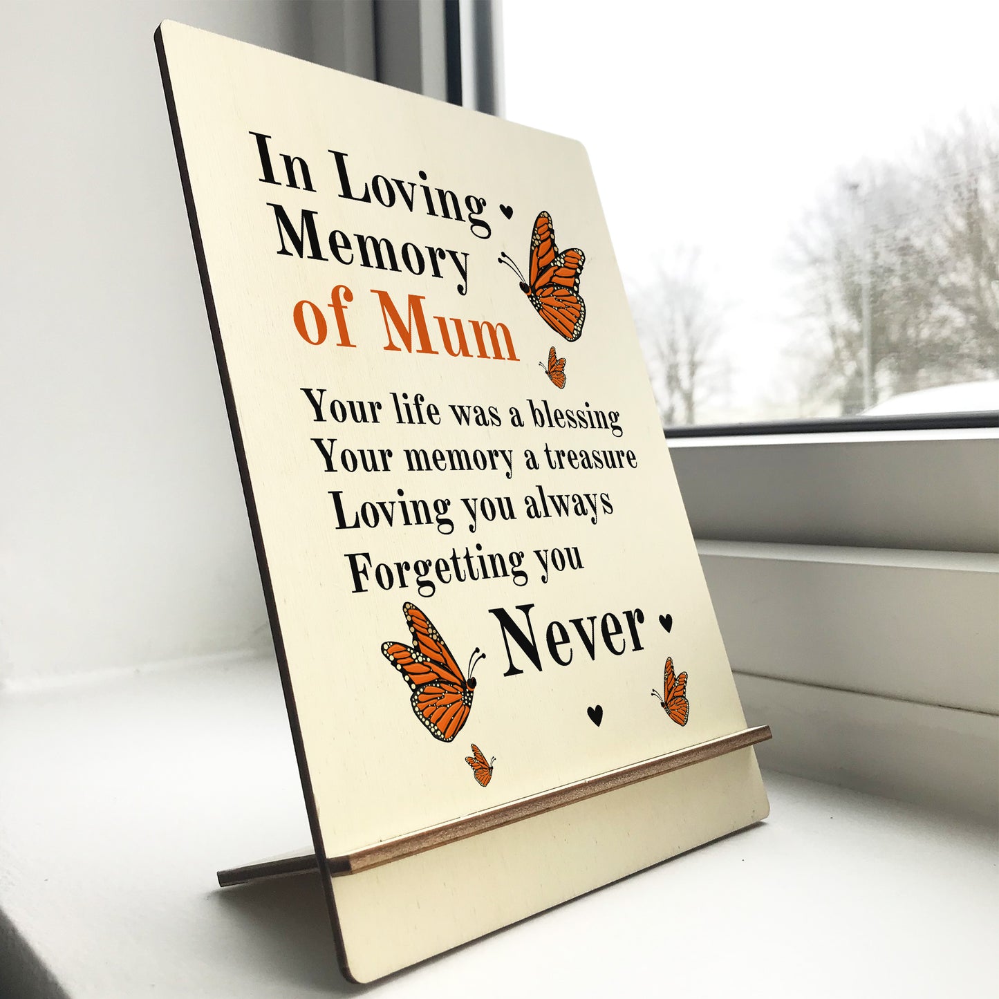 In Loving Memory Of Mum Wood Standing Plaque Mum Memorial