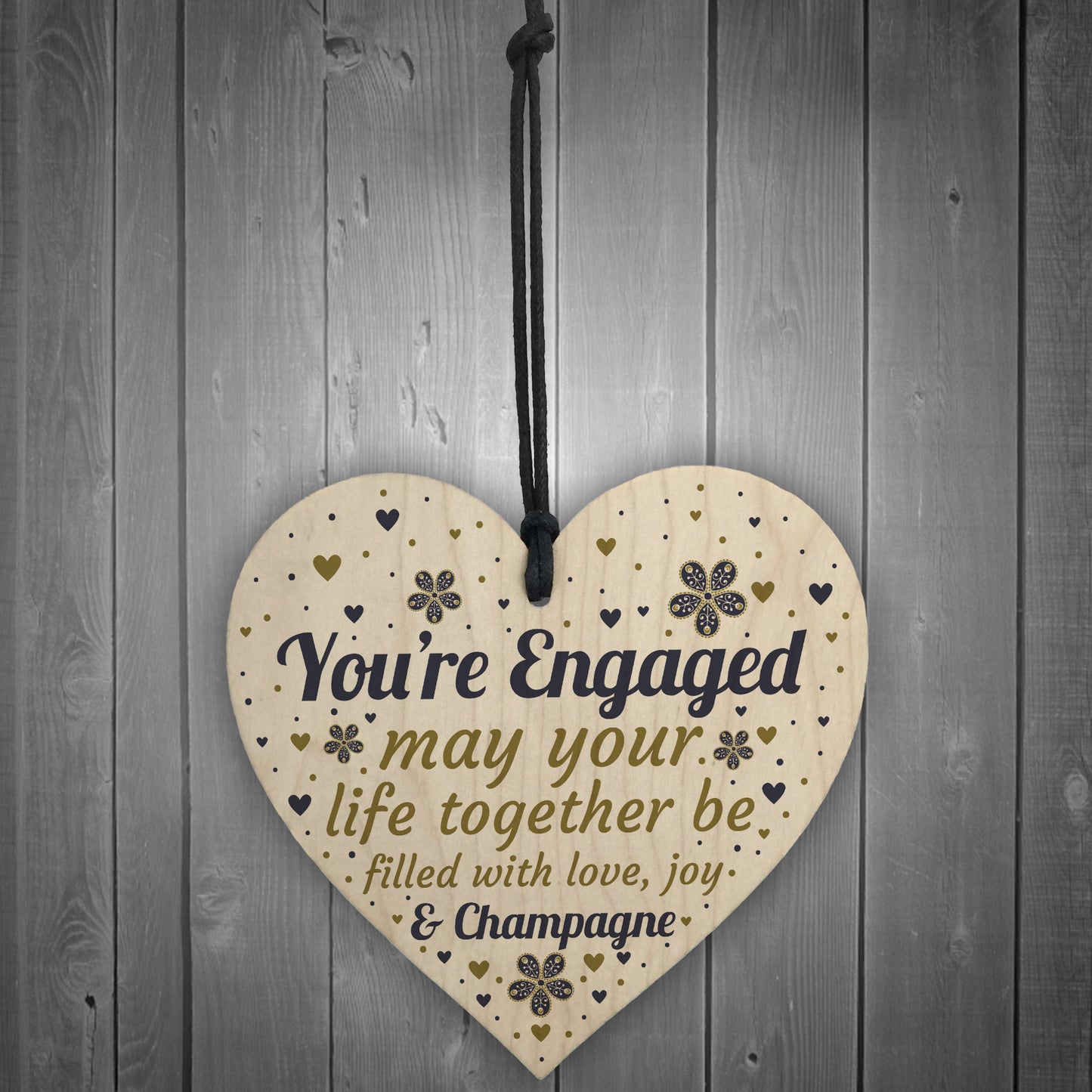 Engagement Gift Wooden Heart Wedding Gift Card Party Decorations