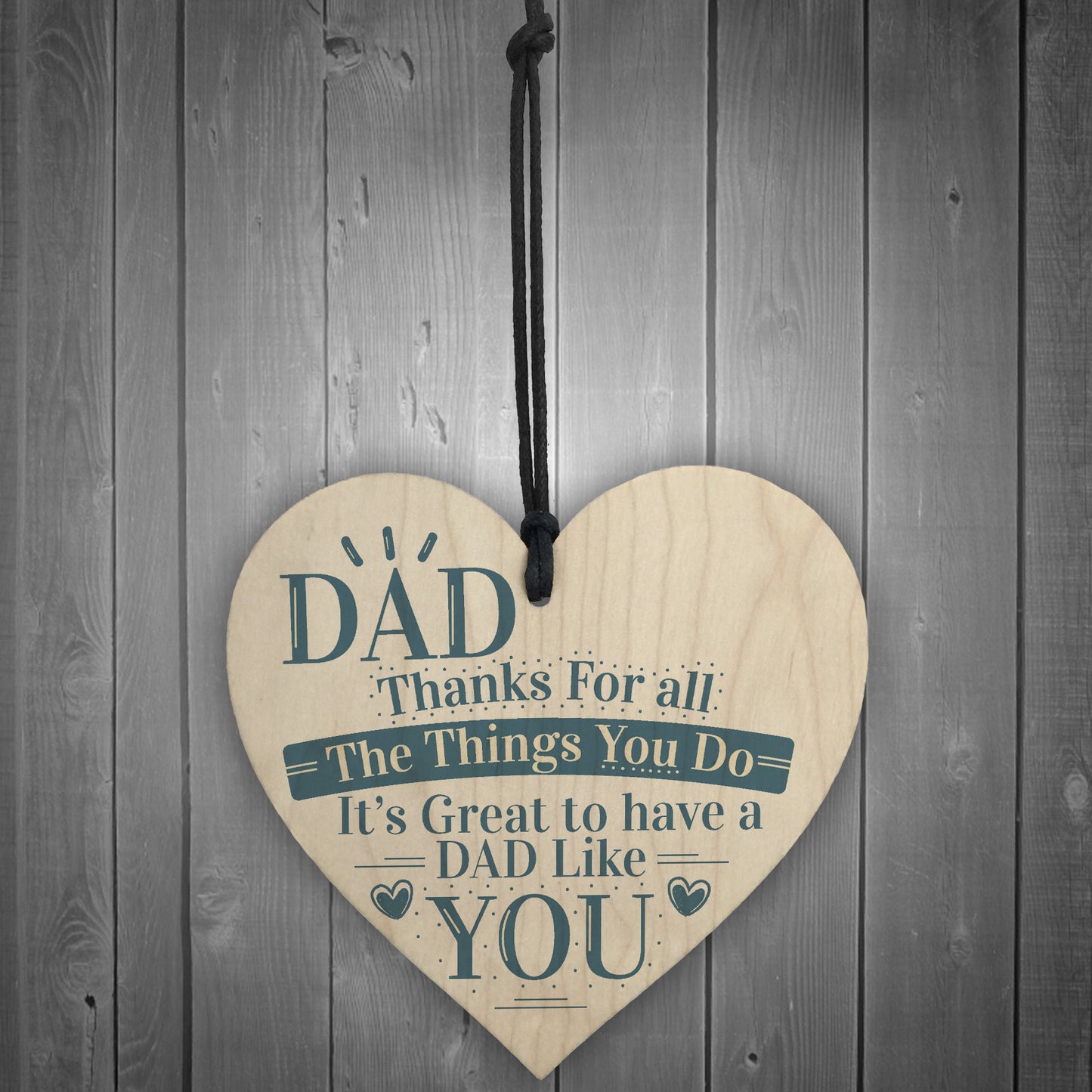 Dad Thank You Birthday Fathers Day Friendship Gift Wooden Heart