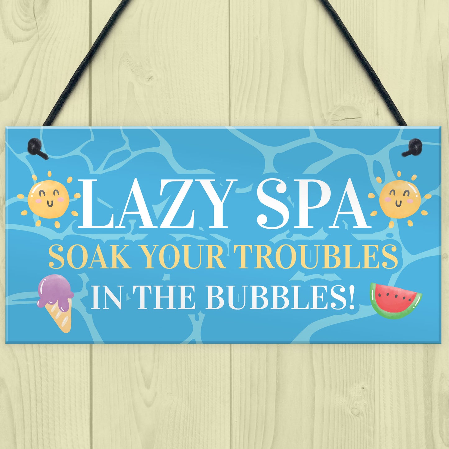 Novelty Lazy Spa Hanging Decor Sign Hot Tub Decor Garden Sign