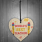 Gift For Teacher Worlds Best Thank You Wooden Heart Leaving