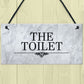 The Toilet Sign Marble Theme Hanging Bathroom Toilet Loo Sign