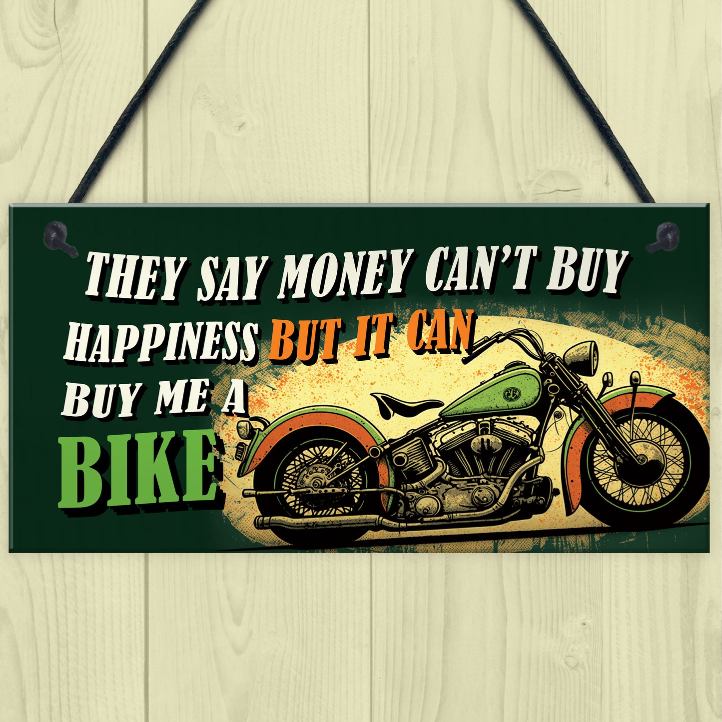 Funny Motorcycle Sign Novelty Motorbike Decor for Garage
