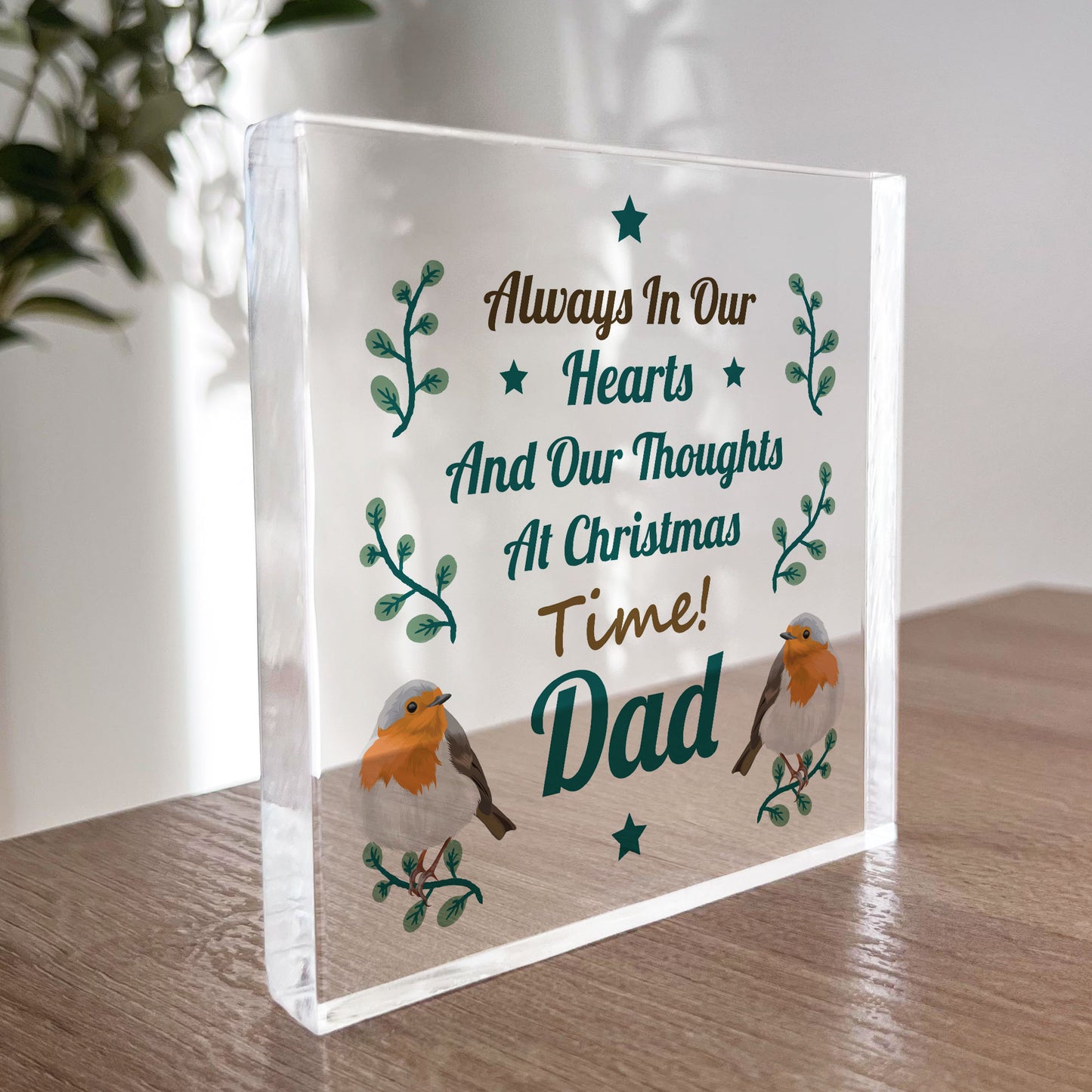 Memorial Christmas Plaque For Dad Keepsake Memorial Plaque