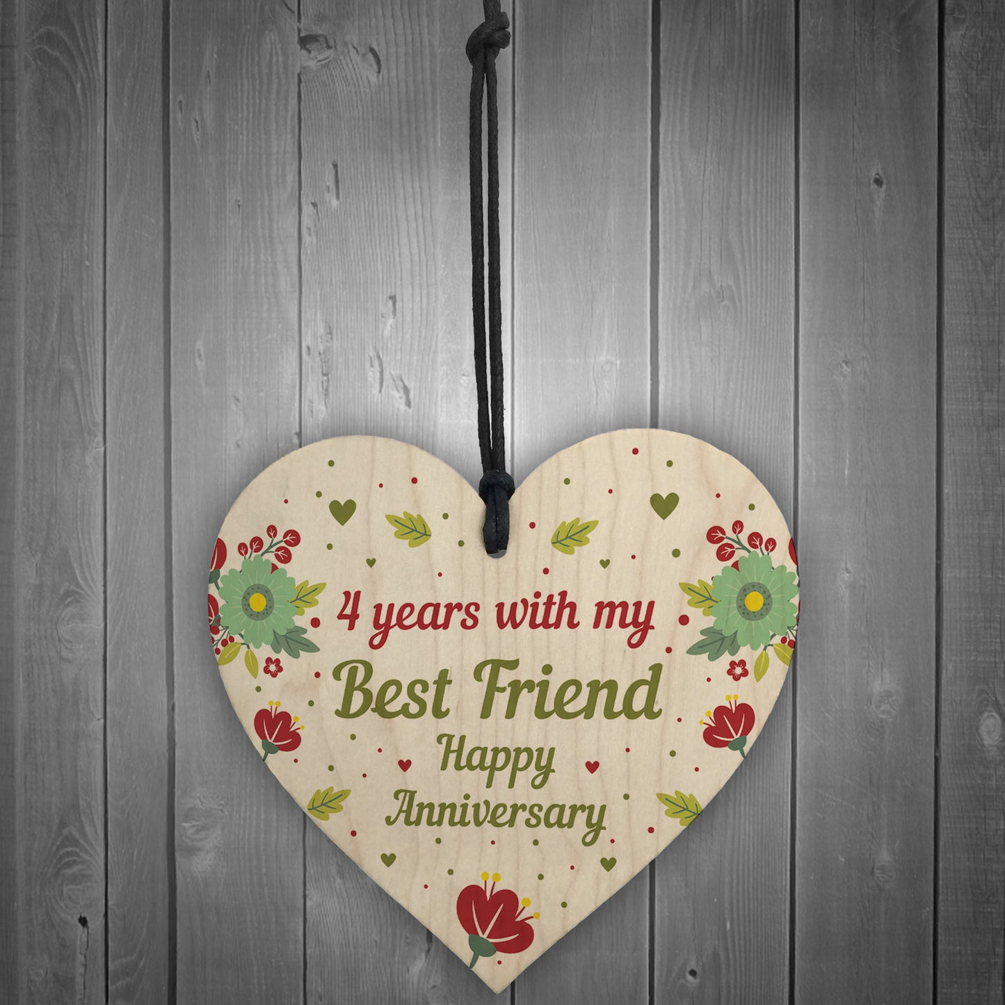 4th Wedding Anniversary Gift For Husband Wife Wooden Heart Gifts