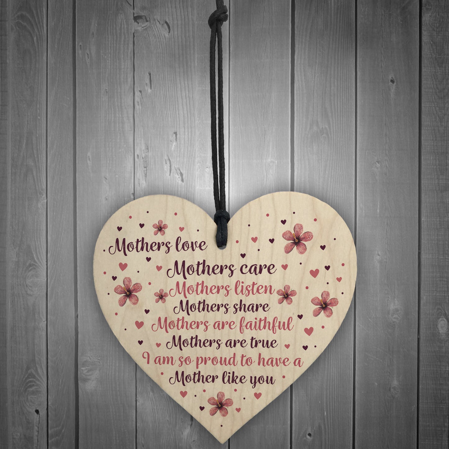 Mother's Day Gift Mother's Day Card Wooden Heart Gift For Mum