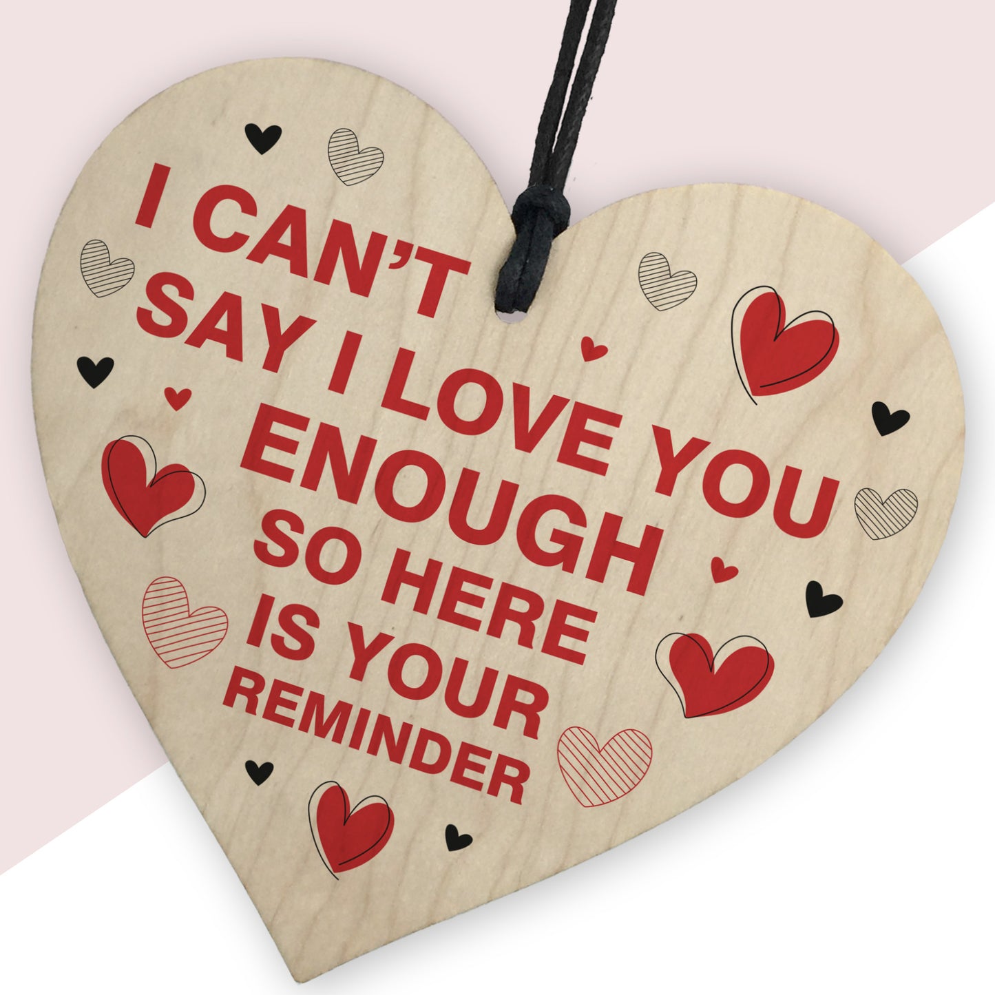 Valentines Gift As A Reminder I LOVE YOU Wood Heart Gift