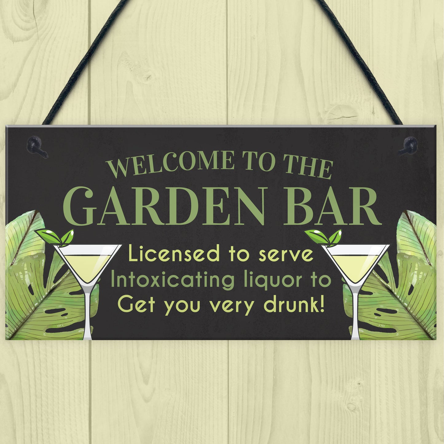 Garden Plaque For Outdoor Garden Bar Sign Alcohol Gift