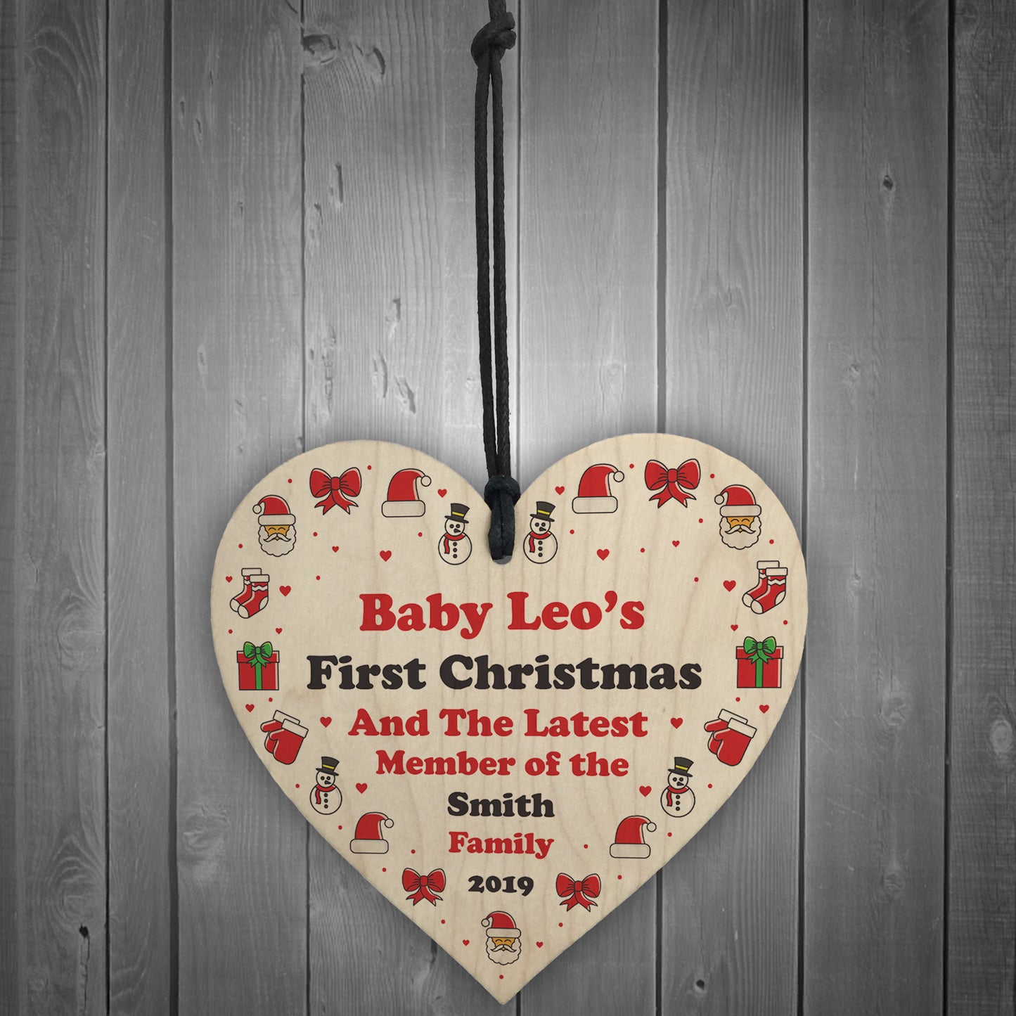 Babys First Christmas Tree Decoration Personalised 1st Christmas