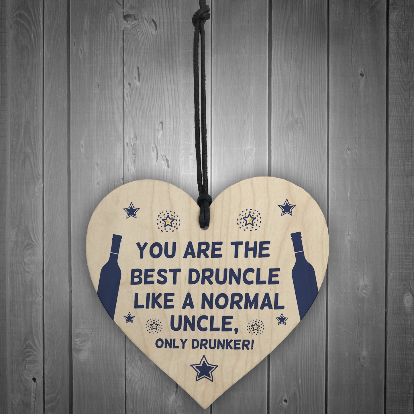 Funny Gift For Uncle Birthday Christmas Wood Heart Gift For Him