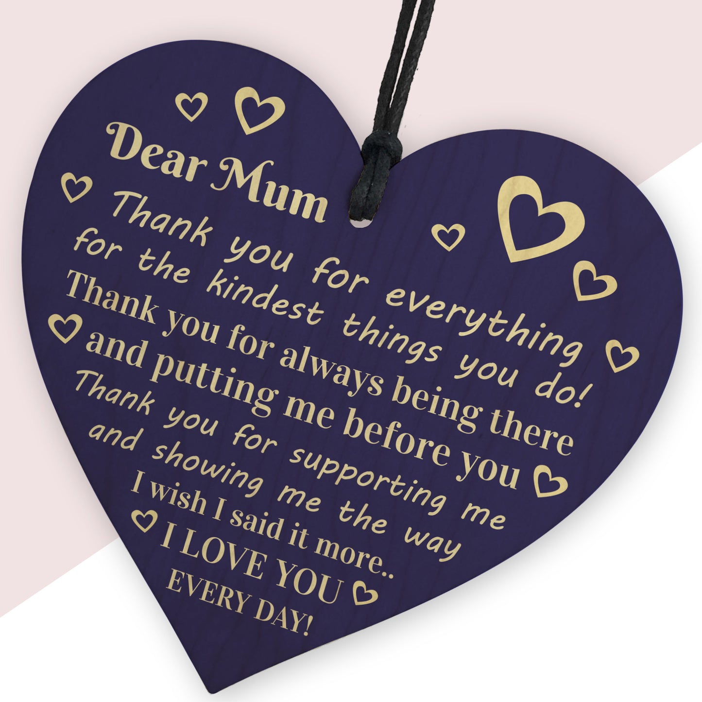 Mothers Day Birthday Gift For Mum Thank You Wooden Heart Gift