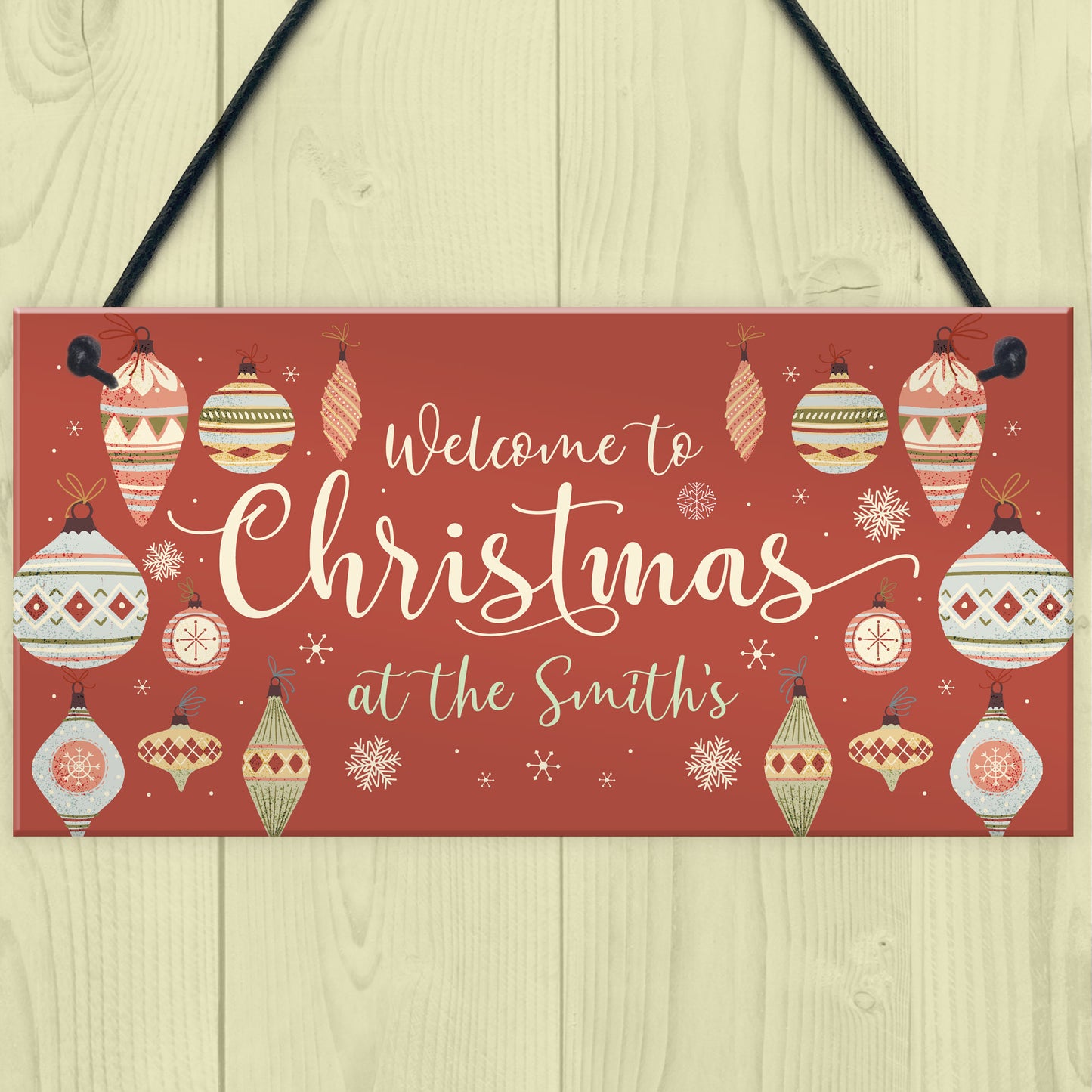 Welcome Plaque Christmas at the 'Surname' Personalised Christmas