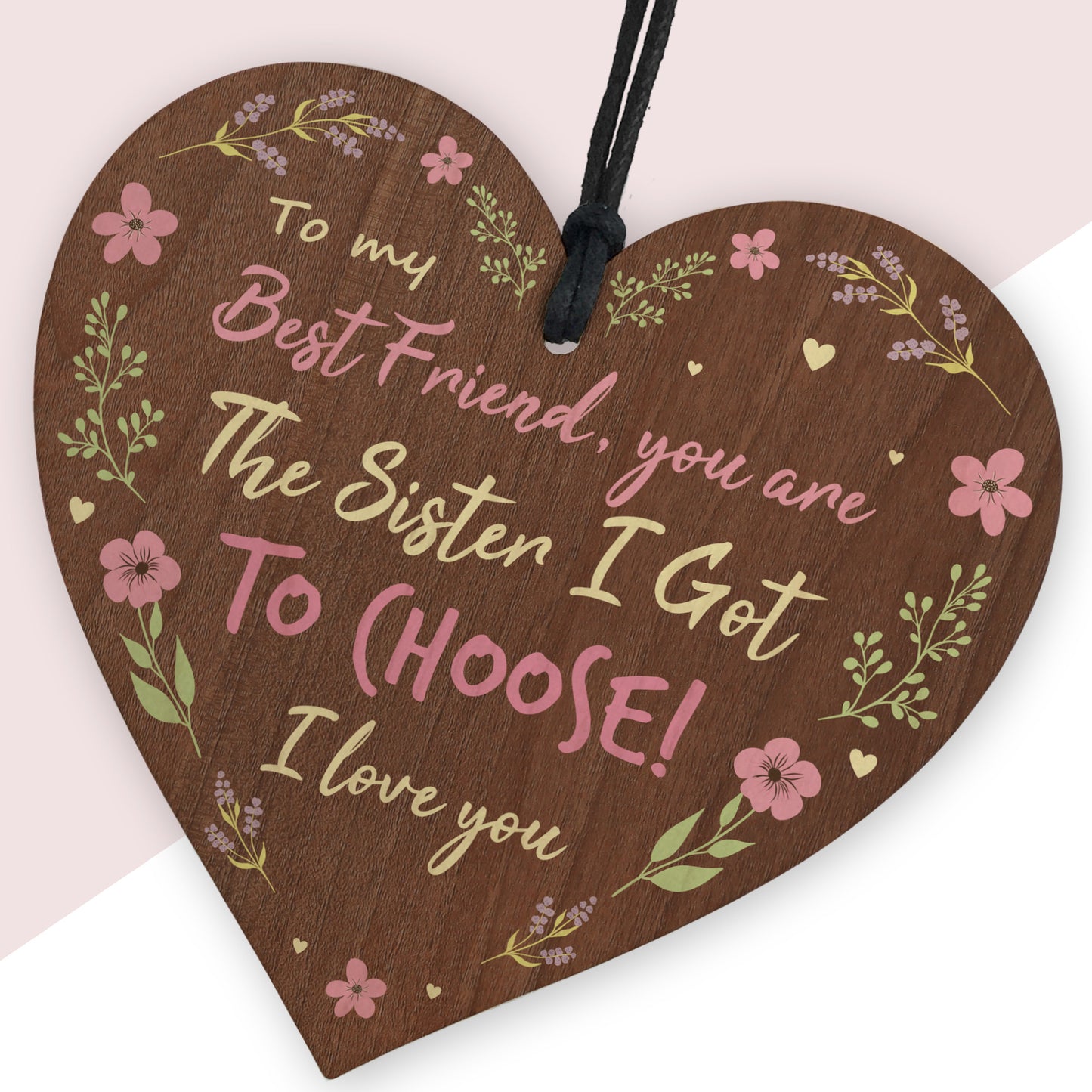 Best FRIEND Sister Gifts Wooden Hanging Heart Birthday Gift
