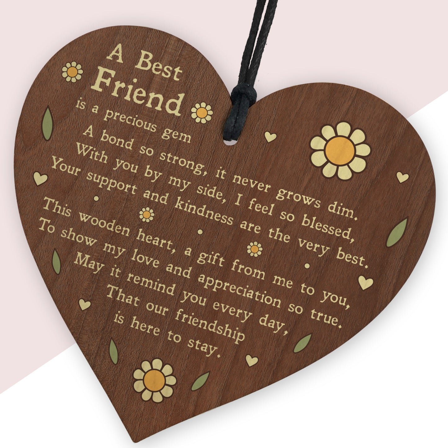 Best Friend Sign Poem Wood Heart Thank You Gift For Best Friend