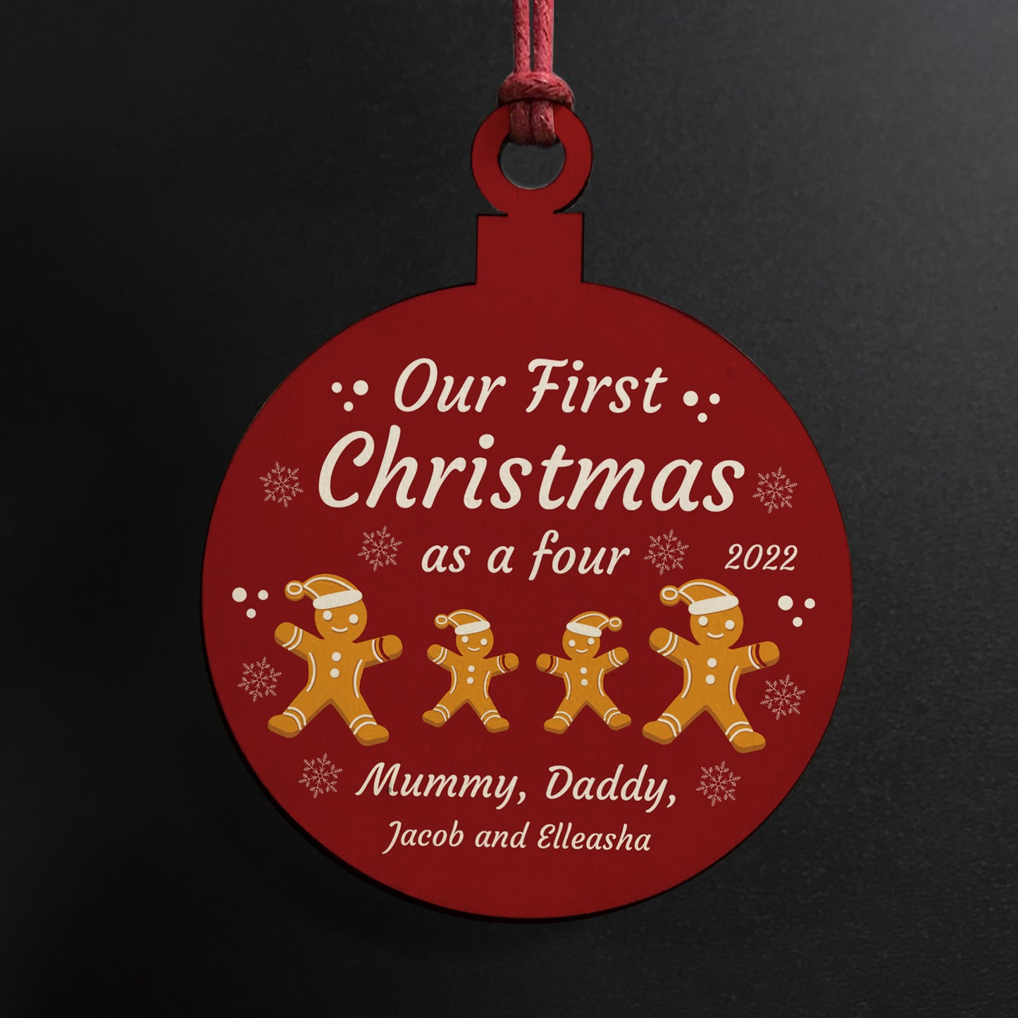 Christmas Bauble Personalised 1st Christmas As A Four Family