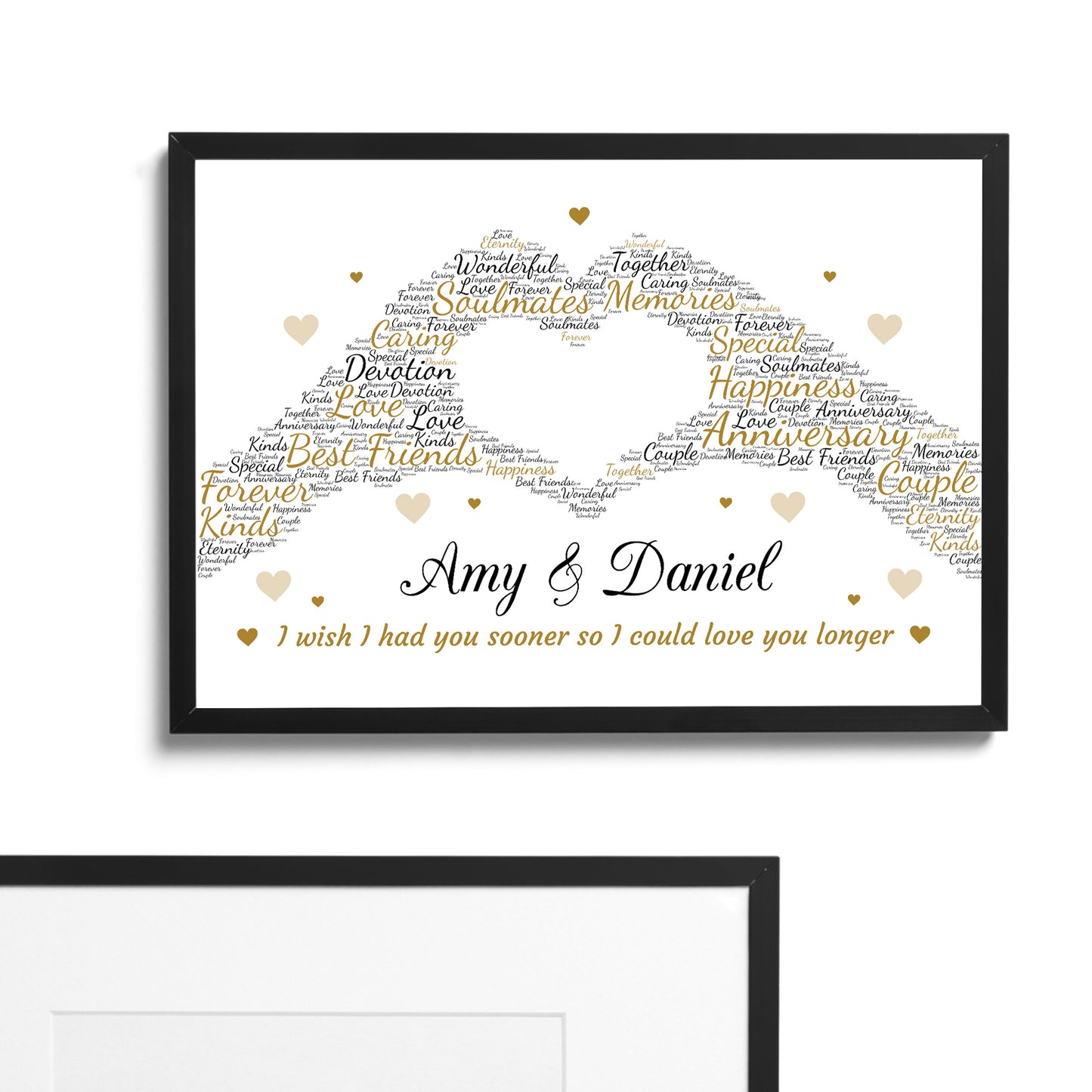 Personalised Word Art Wedding Anniversary Print Frame Gift