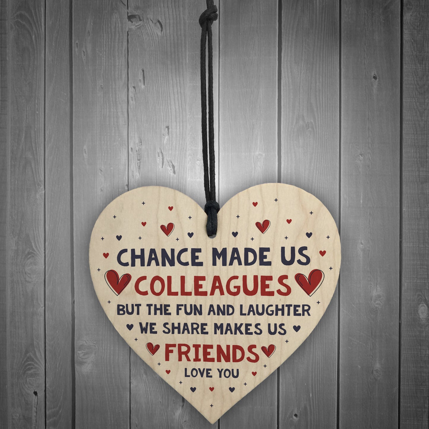 Colleague Fun And Laughter Wood Heart Leaving Gift For Colleague