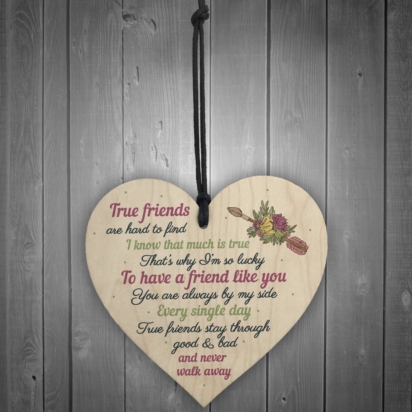 So Lucky Friendship Wooden Heart Sign Best Friend Plaque