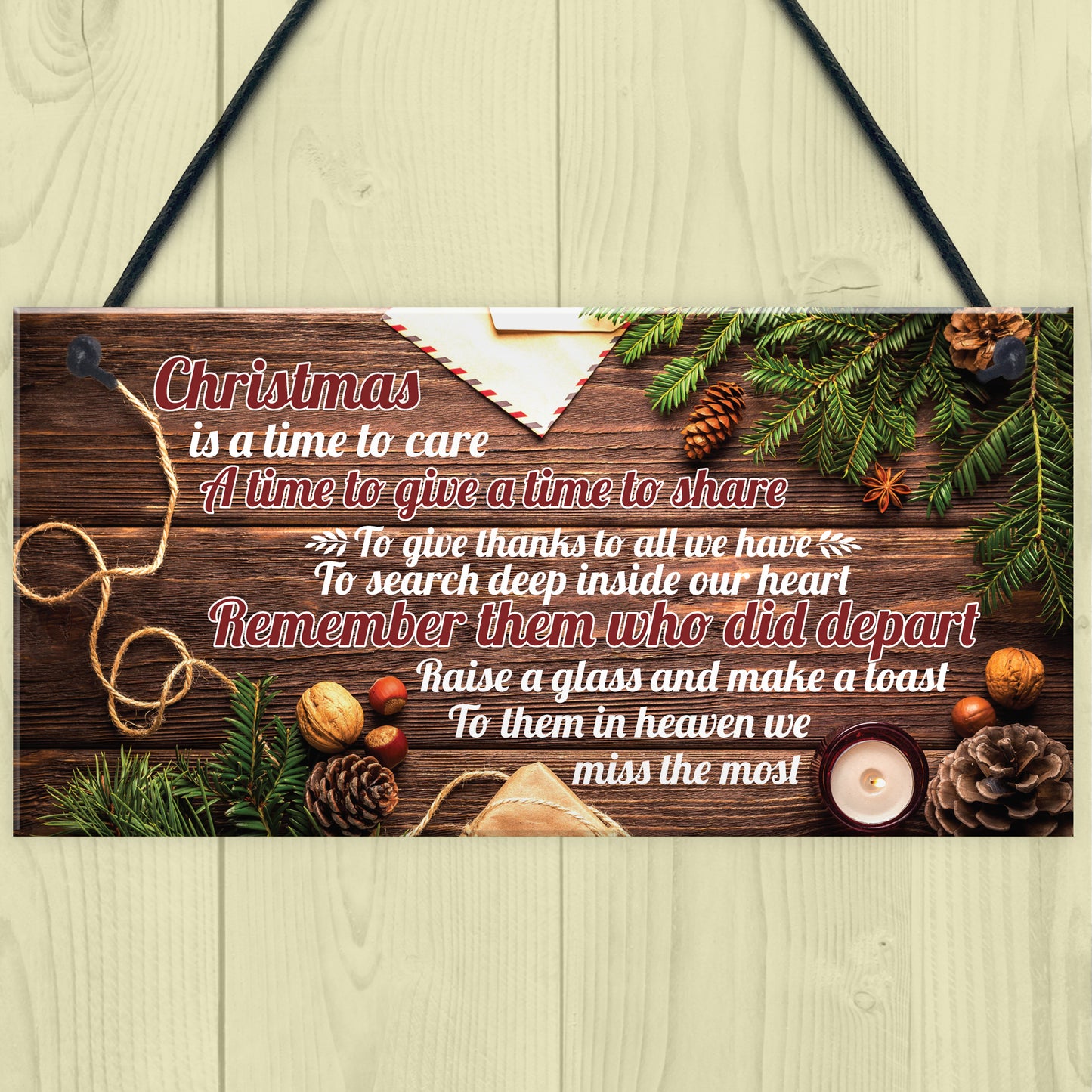 Christmas Memorial Tree Decoration Hanging Bauble Plaque