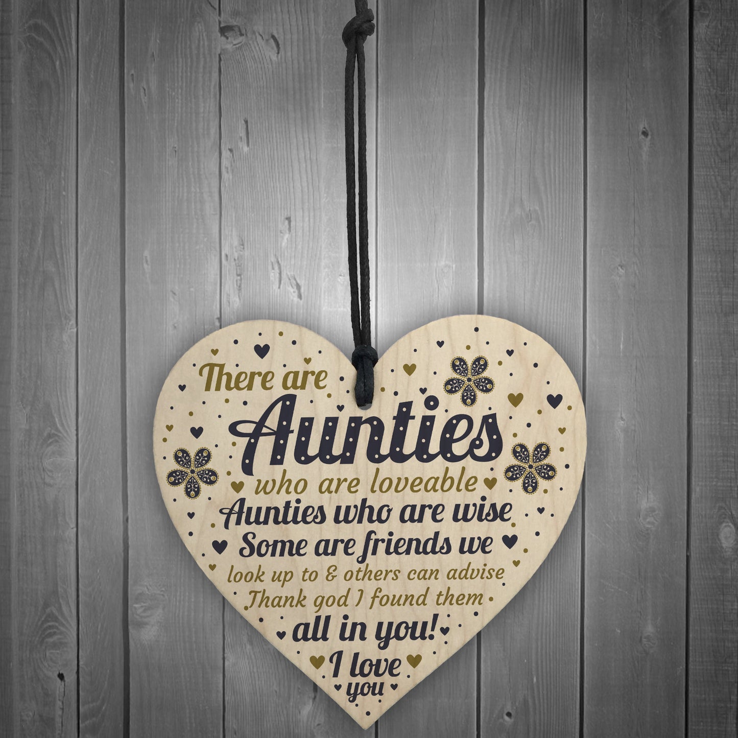 Auntie Gift Wooden Heart Auntie Decoration THANK YOU Gift Auntie