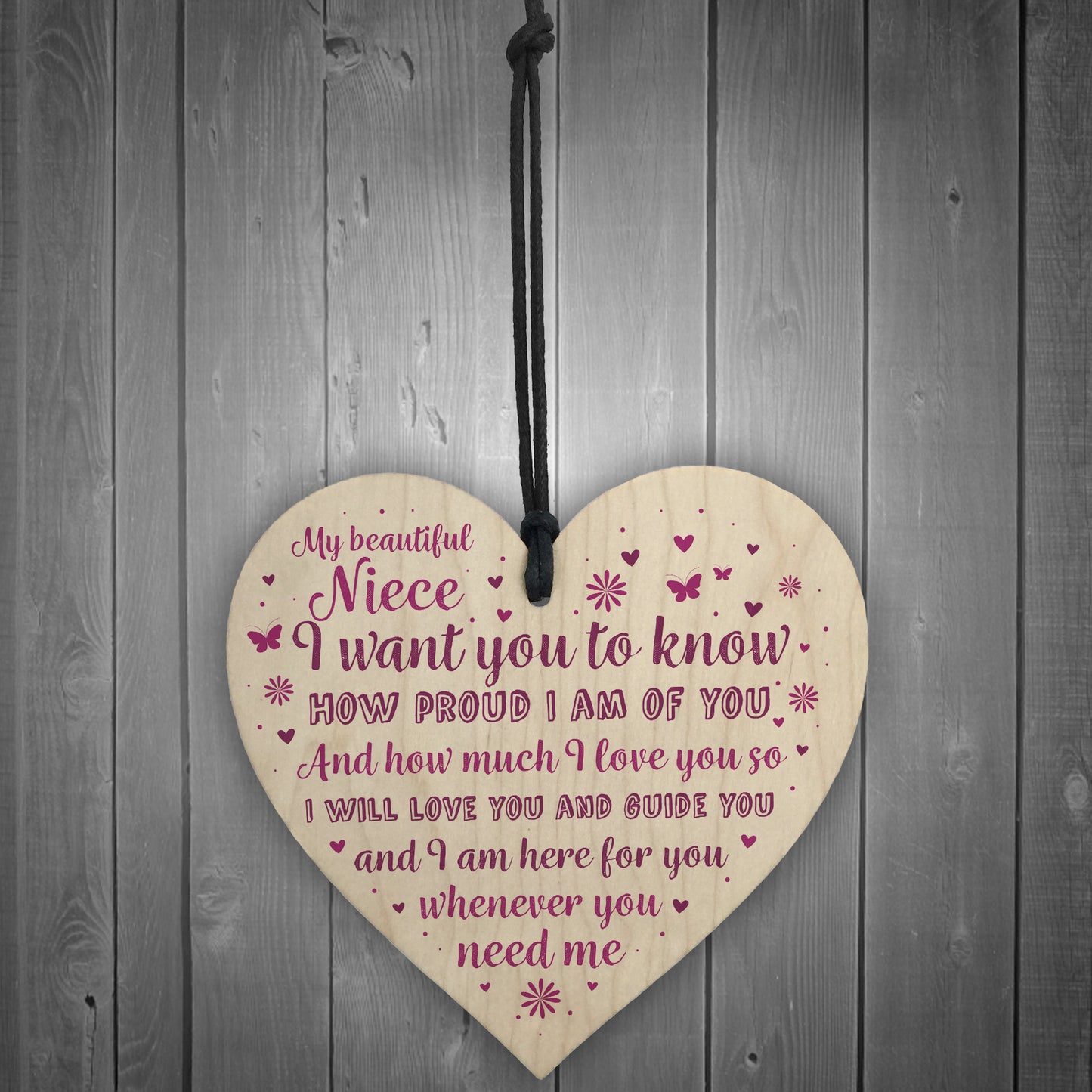 Niece Gifts From Auntie Uncle Christmas Birthday Wooden Plaque