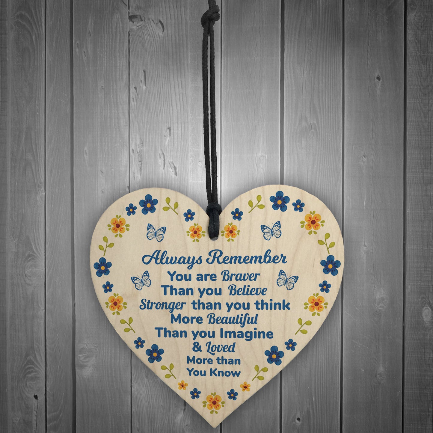 Best Friends Wooden Hanging Heart Inspirational Birthday Gift