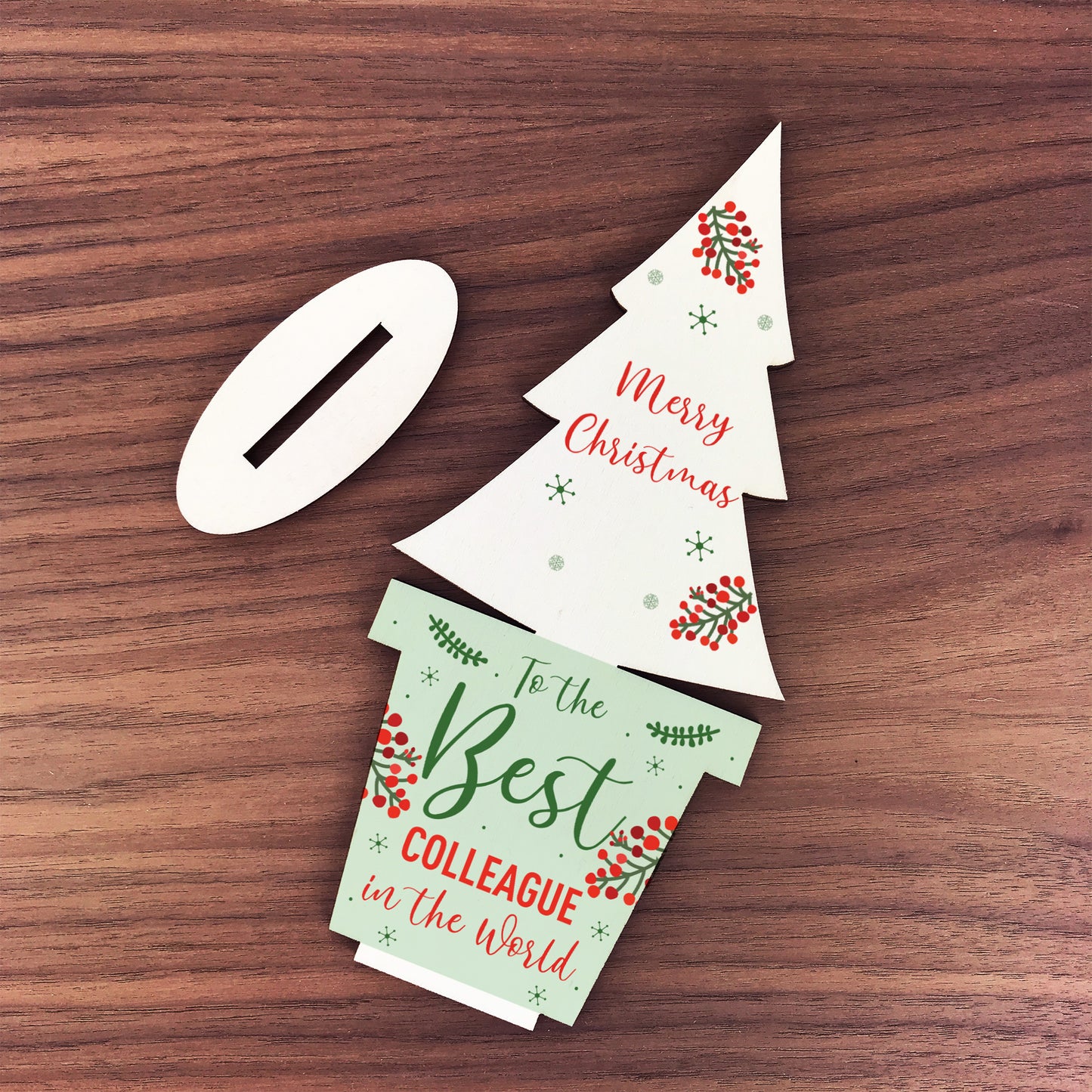Christmas Gift For Colleague Wooden Christmas Tree Decoration