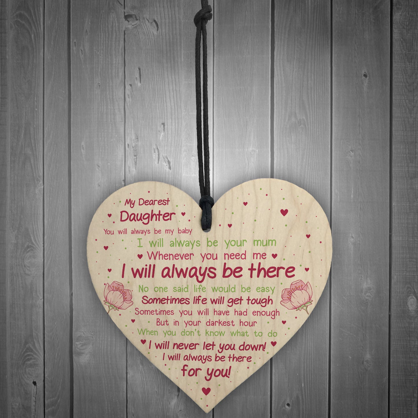 Daughter Gift Motivational Sign Wooden Heart Gift For Daughter