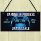 Funny Gaming In Progress Boys Bedroom Sign Gamer Gift For Son