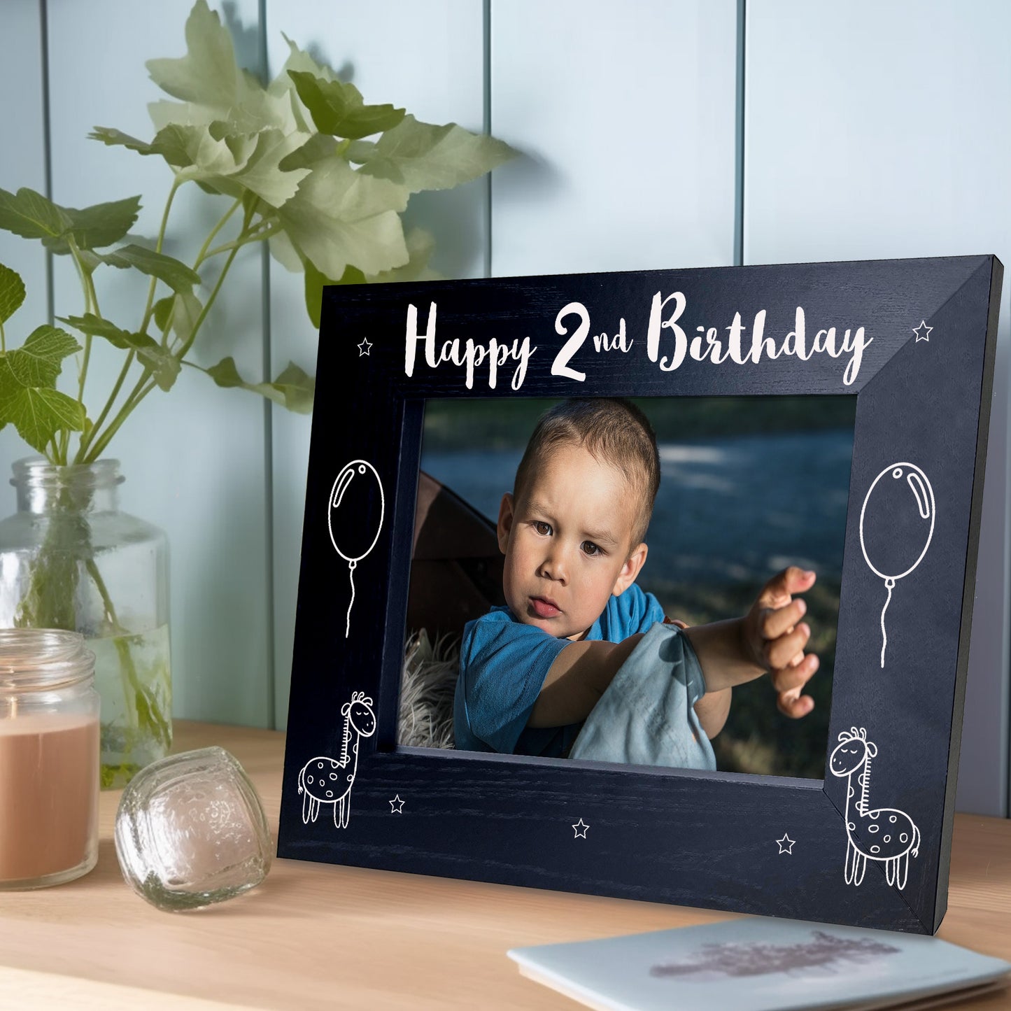 2nd Birthday Gift For Son Brother Grandson Wood Photo Frame