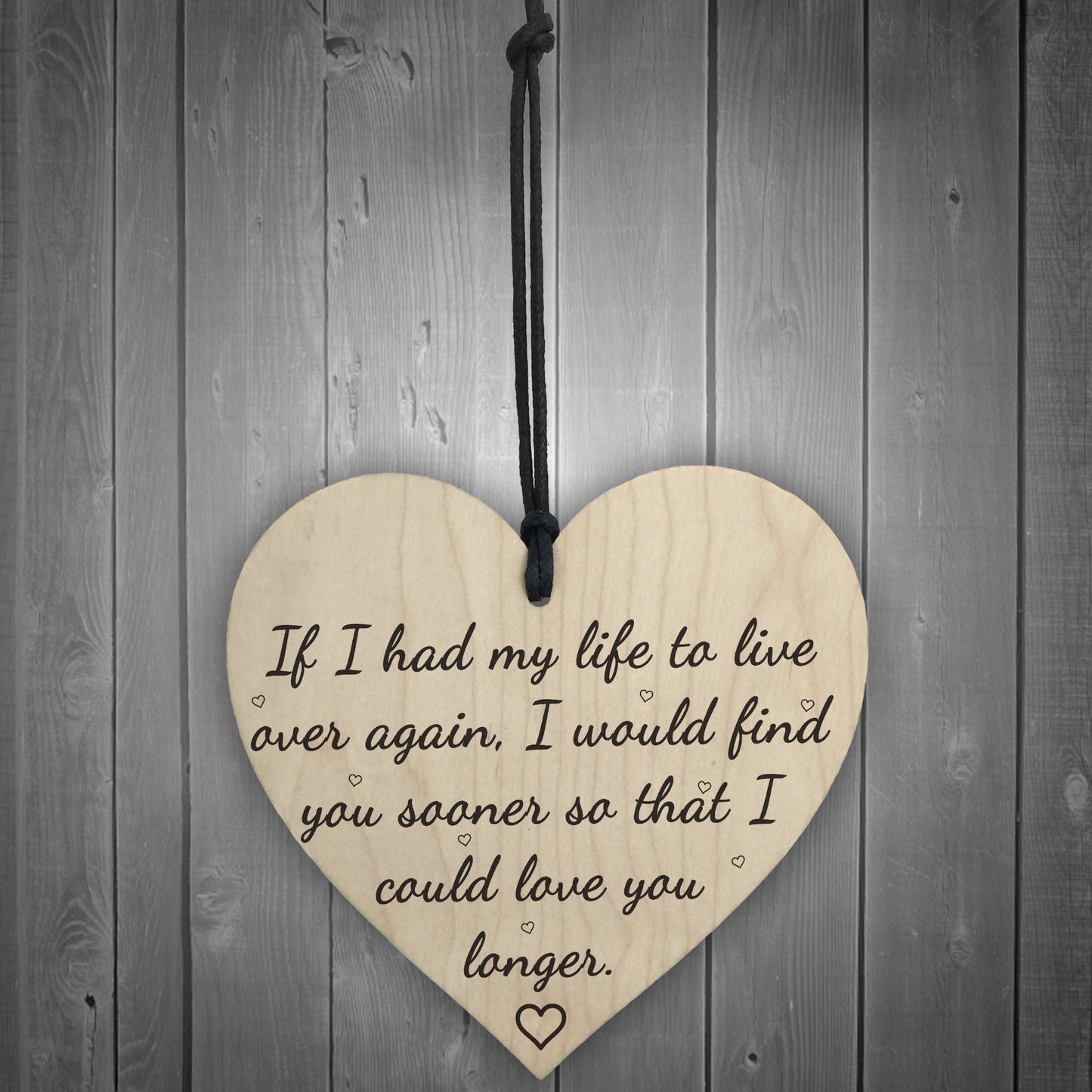 Love You Longer Wooden Hanging Heart Plaque Anniversary
