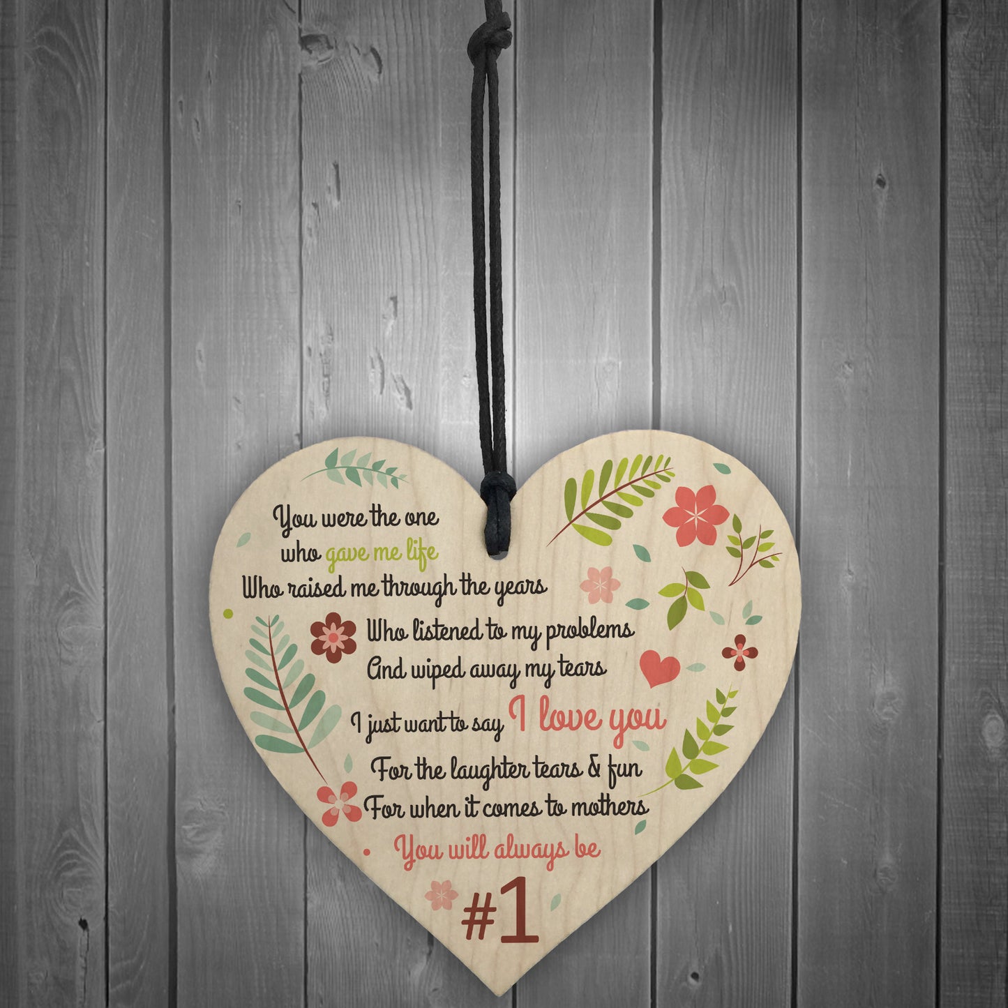 Number One Mother Hanging Heart Sign Mothers Day Gifts
