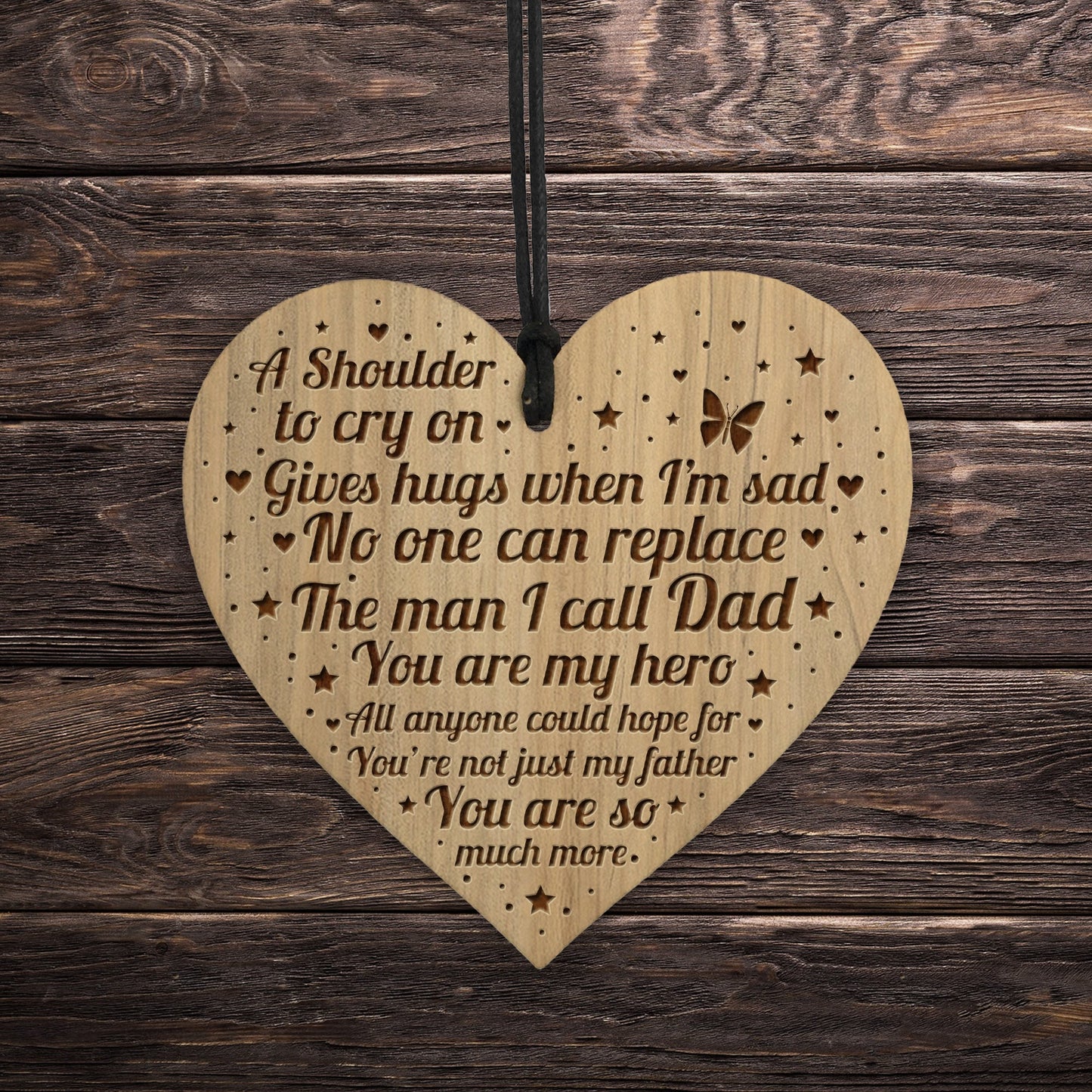 Dad Birthday Gifts For Fathers Engraved Heart Christmas Gift