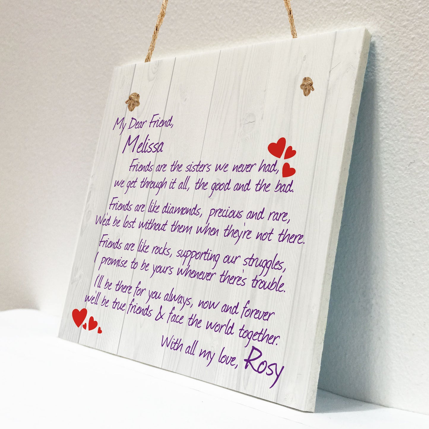 Personalised Friends Are.. Friendship Plaque Sign Thank You Gift