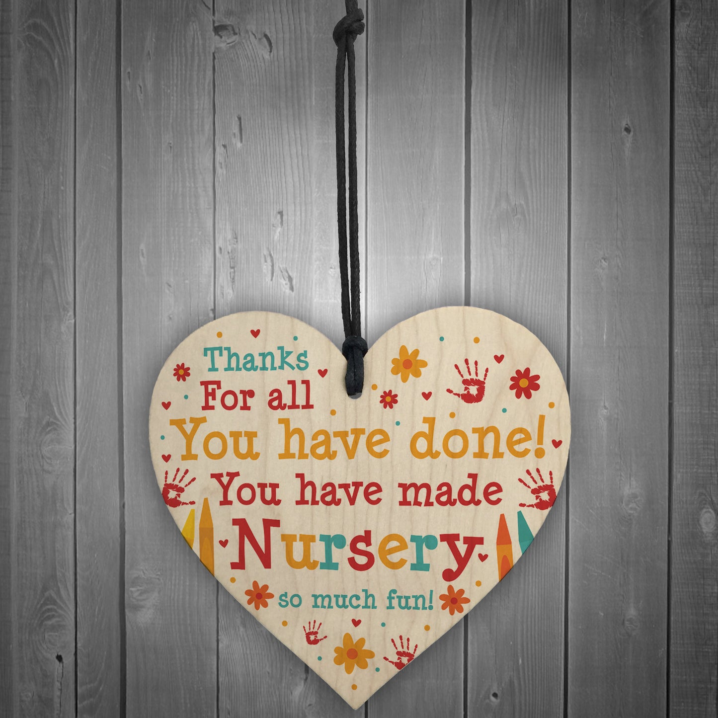Leaving Nursery Gift Wooden Heart Thank You Nursery Teacher Gift