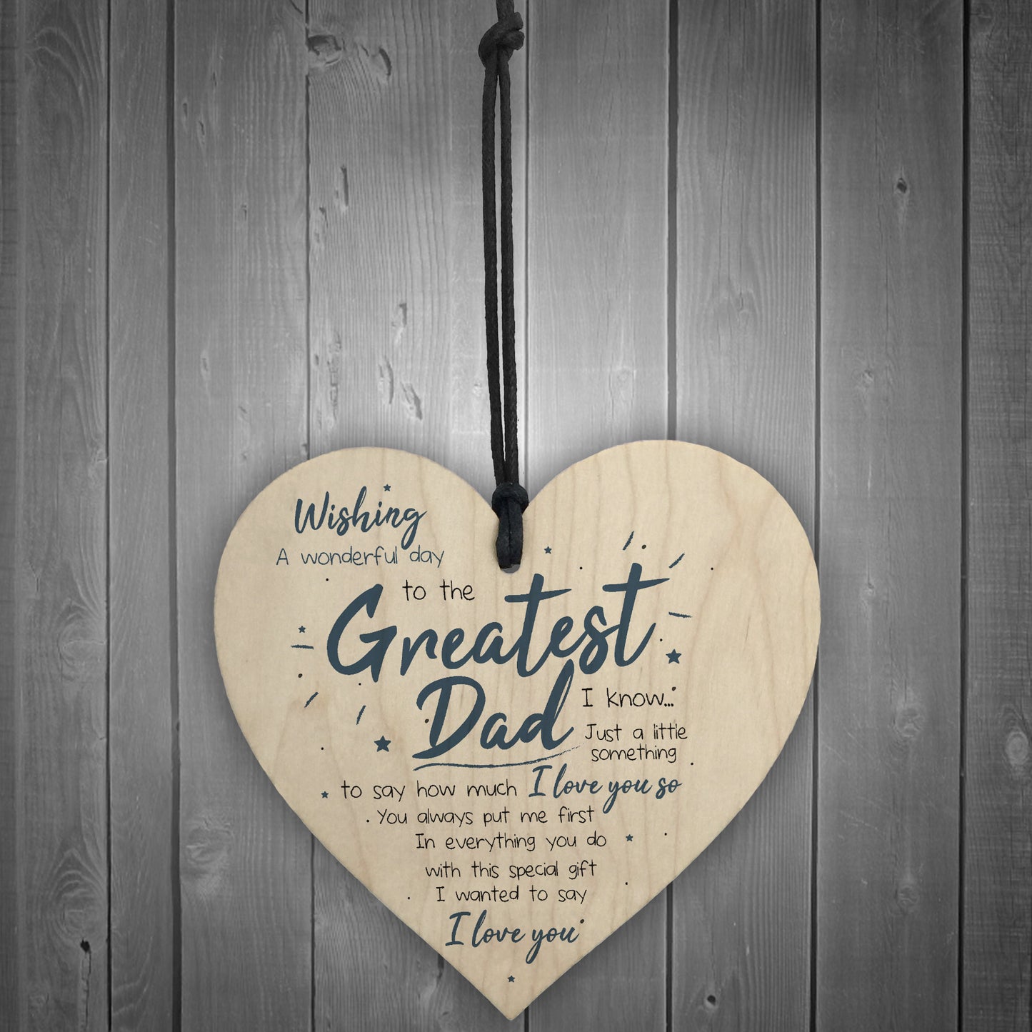 Greatest Dad Fathers Day Dad Daddy Hanging Heart Sign Gift
