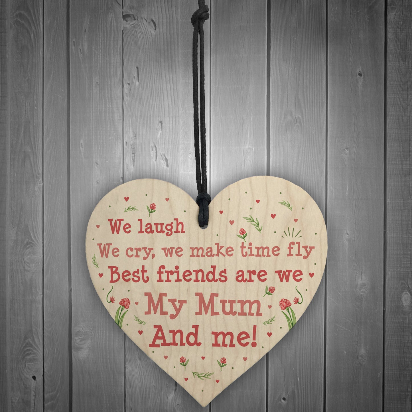 Cute Mum Gift Best Friend Wooden Heart Mother Daughter Gift