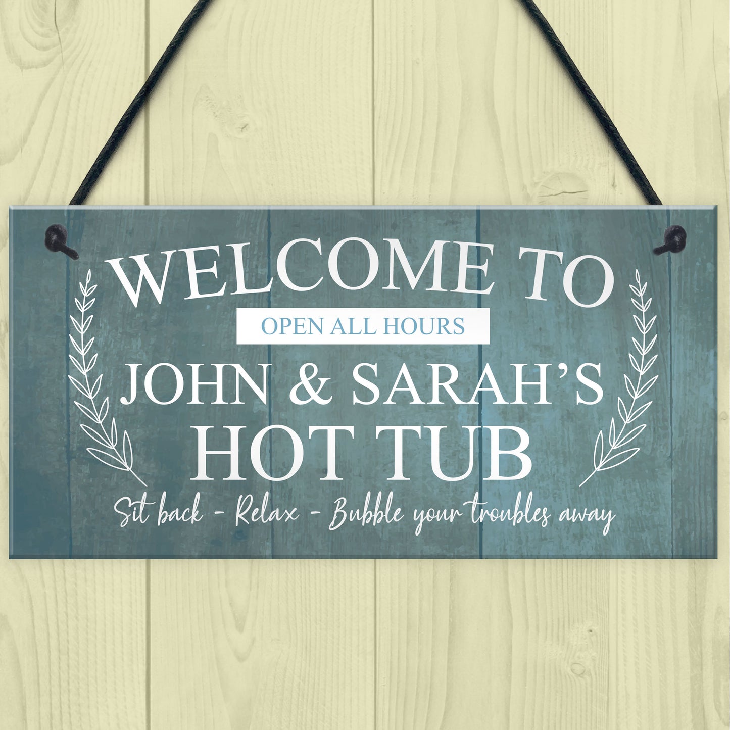 Hanging Hot Tub Sign Personalised Garden Shed Sign New Home Gift