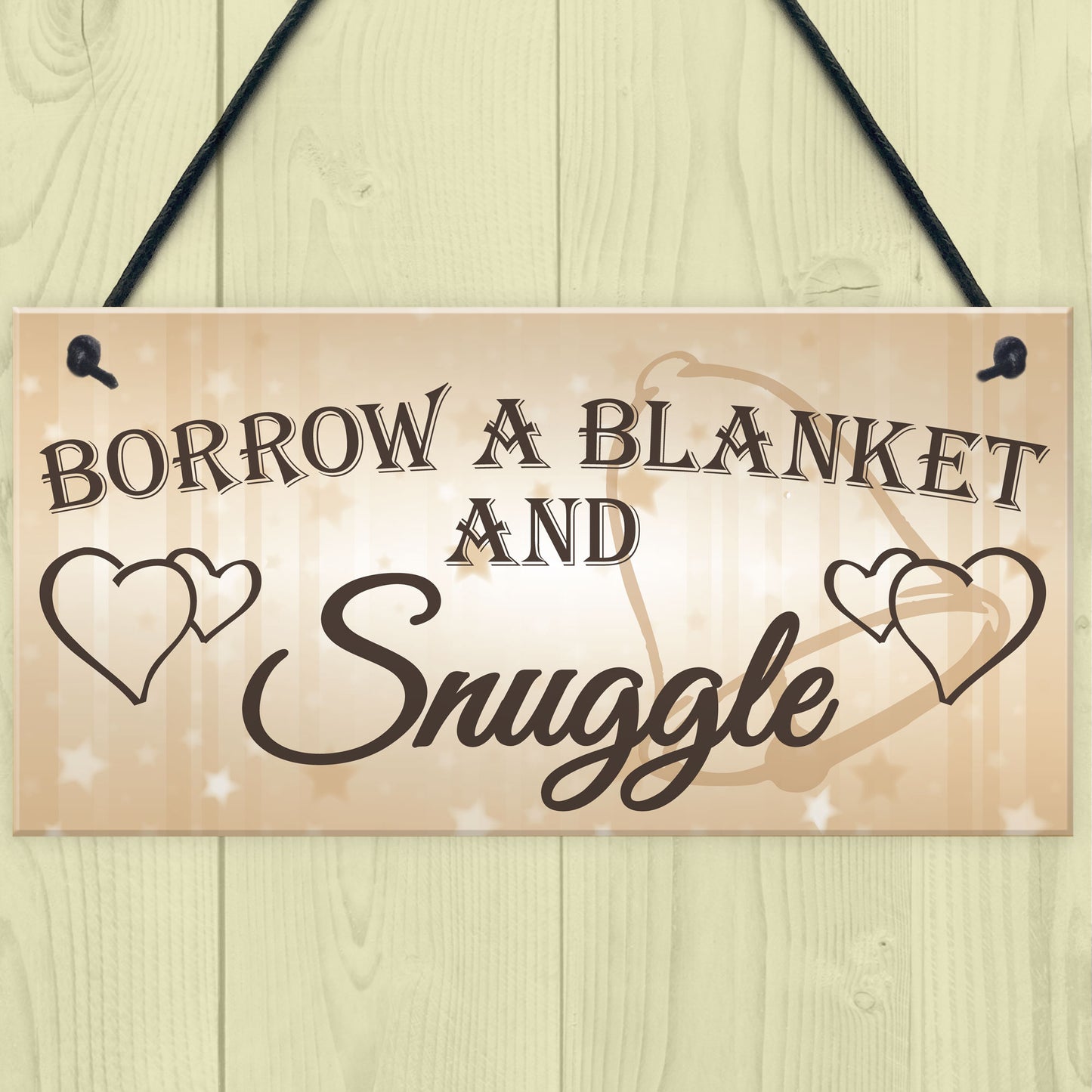 Shabby & Chic Wedding Sign Gift Blanket Snuggle Present Plaque