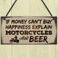Beer Motorcycle Enthusiast Motorbike Man Cave Signs Garage Him