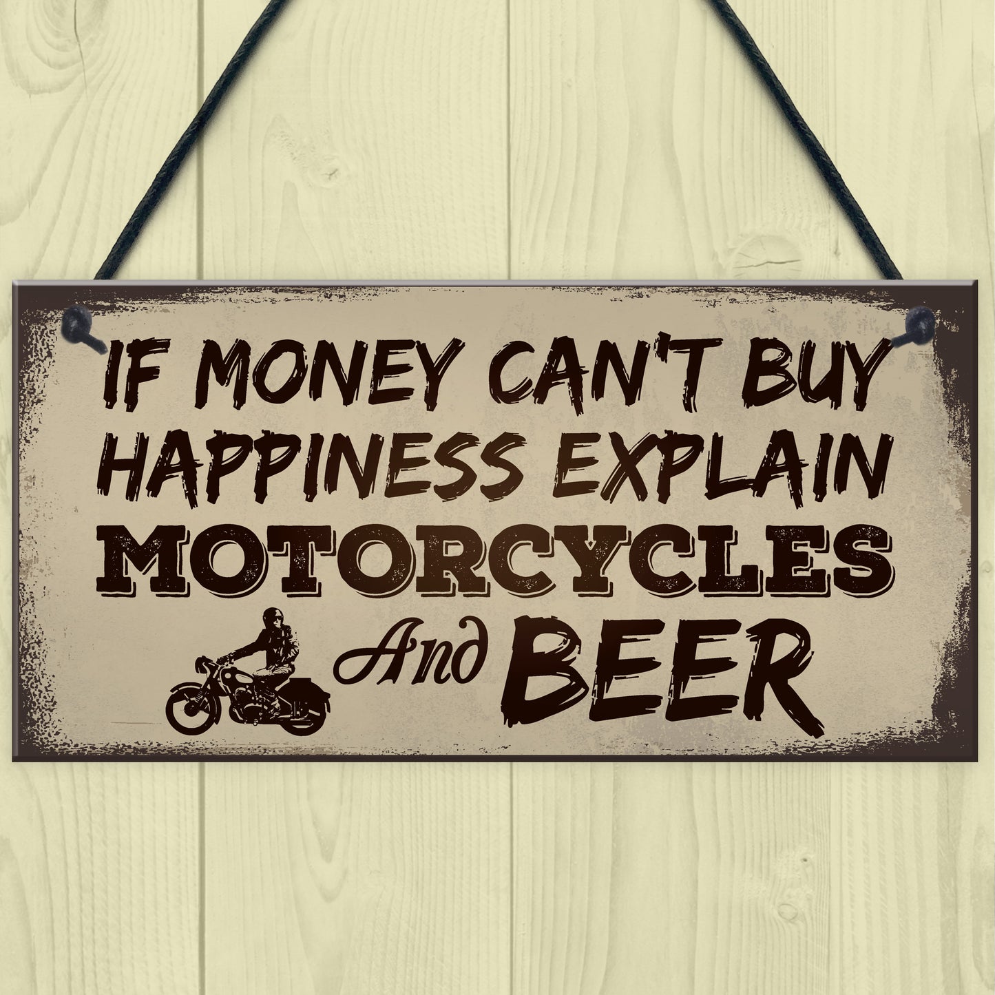 Beer Motorcycle Enthusiast Motorbike Man Cave Signs Garage Him