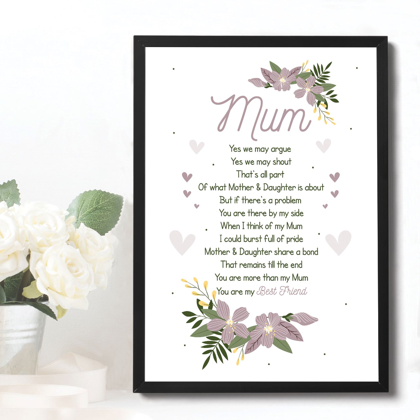 Mother And Daughter Gift Frame Print Mum Birthday Christmas Gift