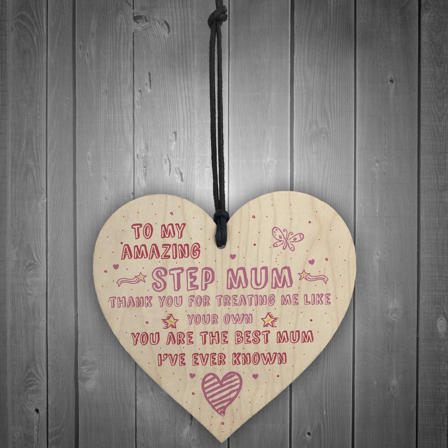 Handmade Amazing Step Mum Heart Plaque Gifts For Mum Friend