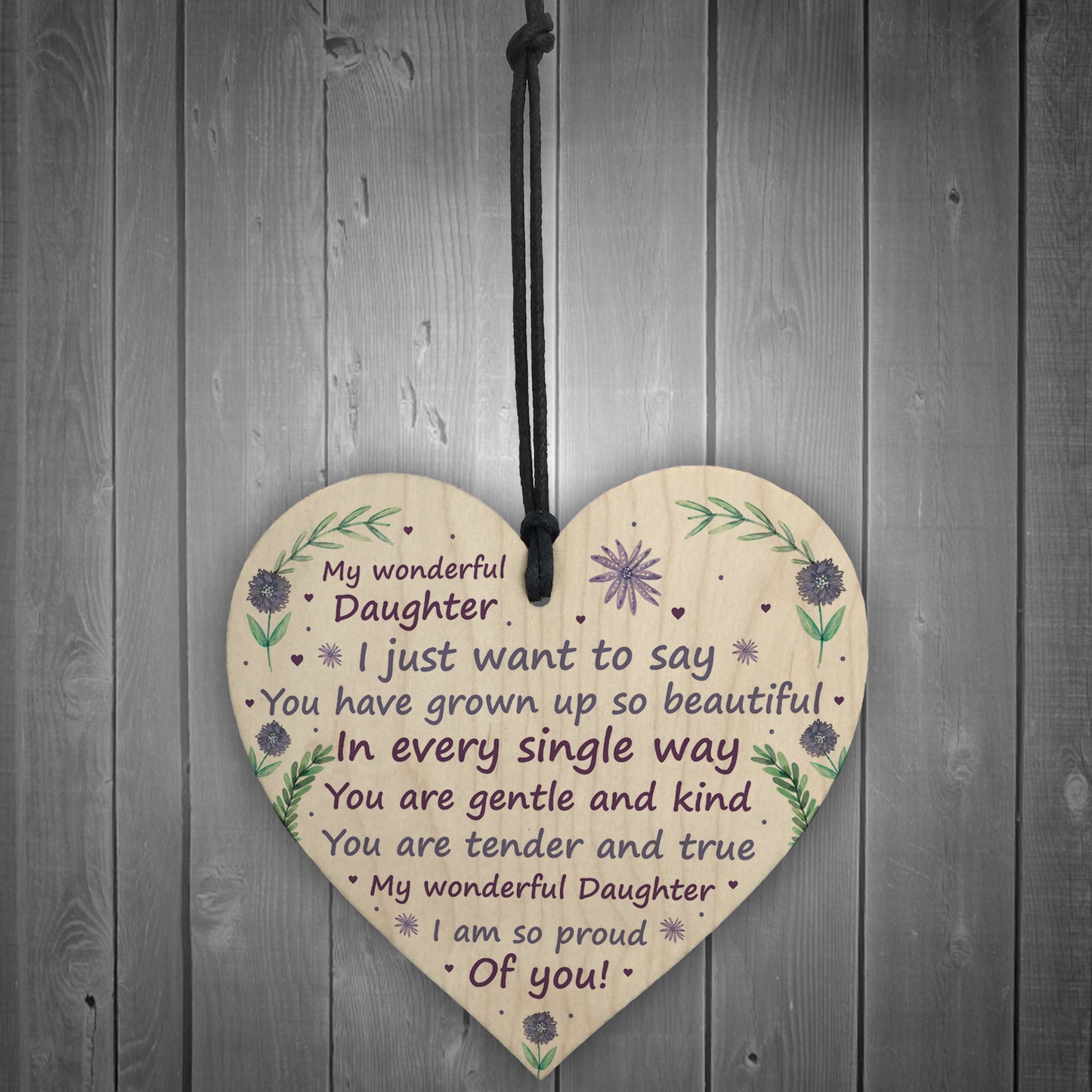 Daughter Gift From Mum And Dad Wood Heart Daughter Birthday Xmas