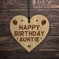 Birthday Gift For Auntie Wood Engraved Heart 30th 40th 50th
