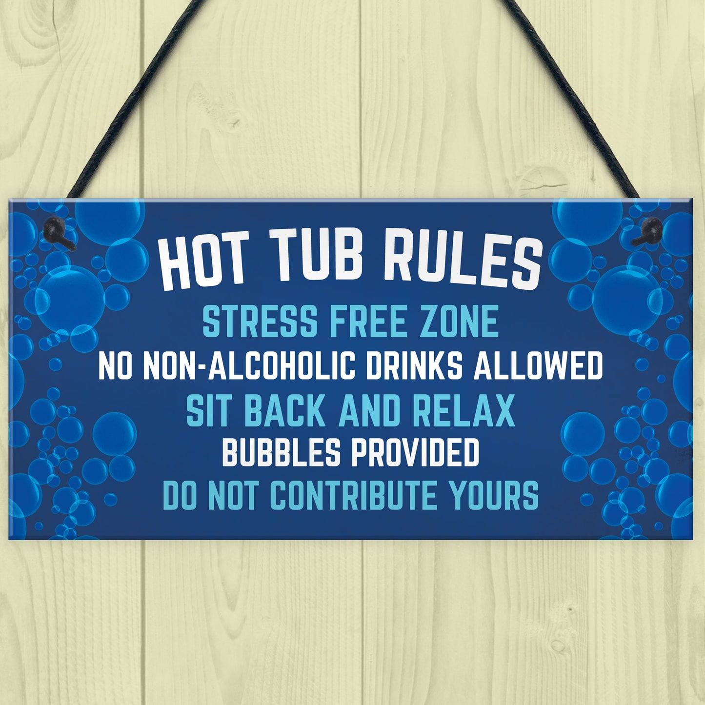 Hanging Hot Tub Rules Plaque Funny Garden Sign For Hot Tub