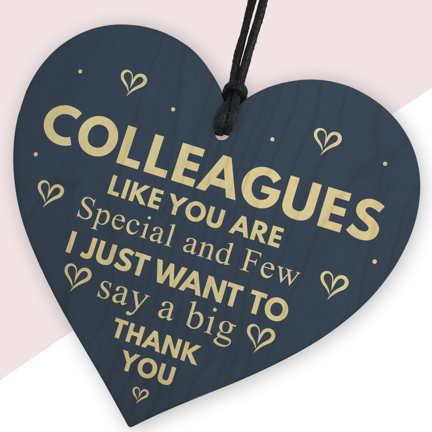 Handmade Wooden Hanging Heart Gift For Colleague Work Leaving