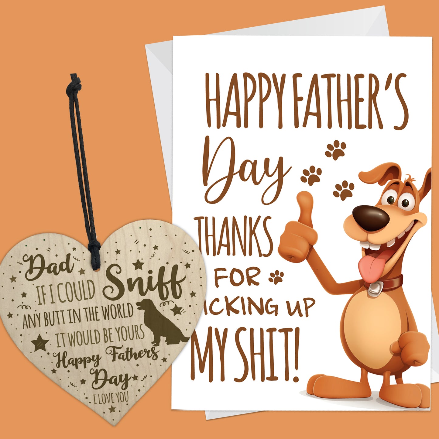 Funny Rude Fathers Day Card From Dog Dad Gift From Dog Heart