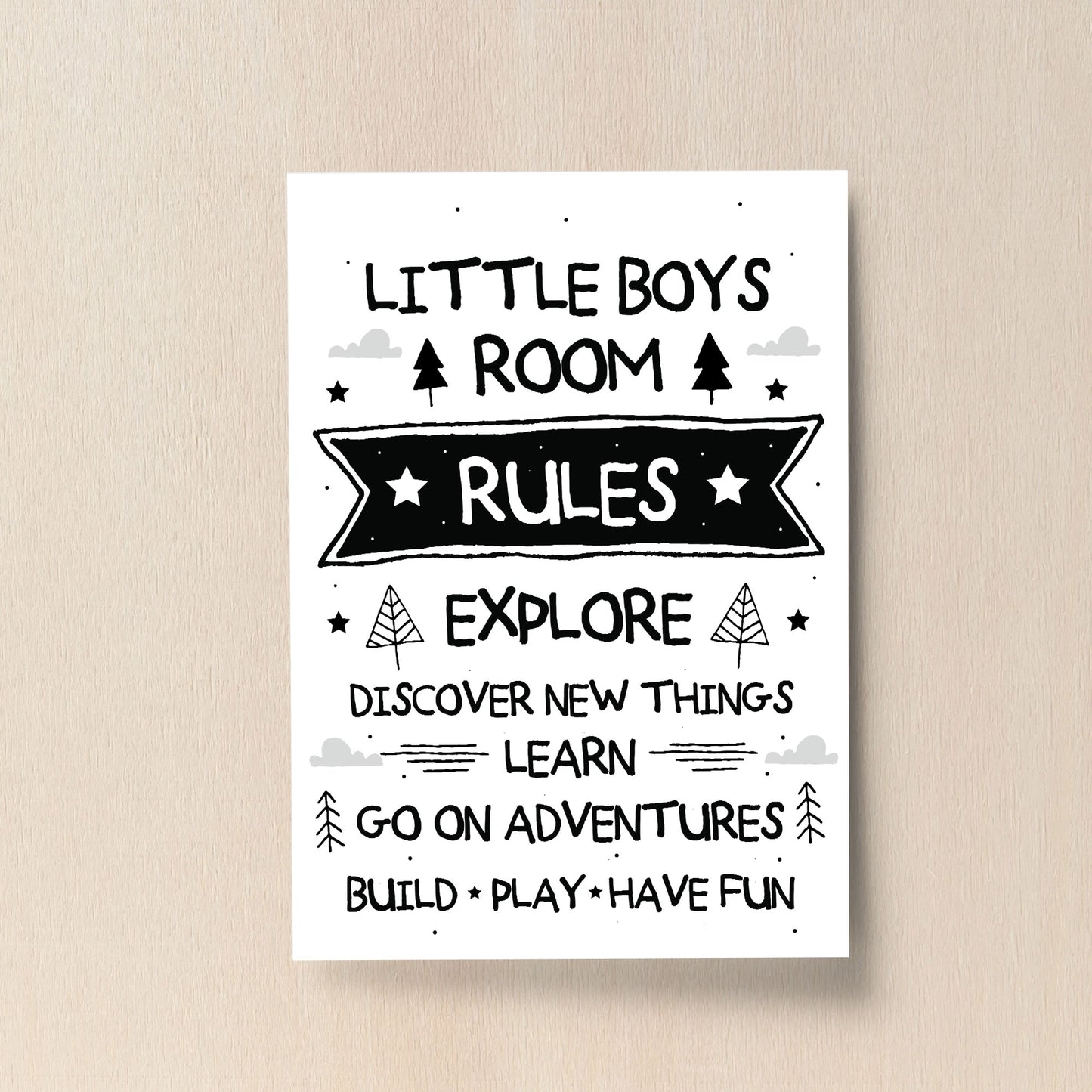 Boys Bedroom Sign Nursery Print For Wall Nursery Decoration Boy