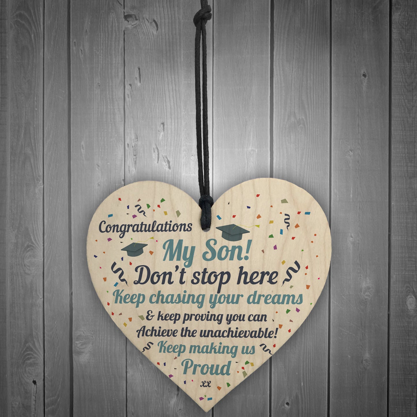 Graduation Gifts For Son Wooden Heart Plaque Congratulations